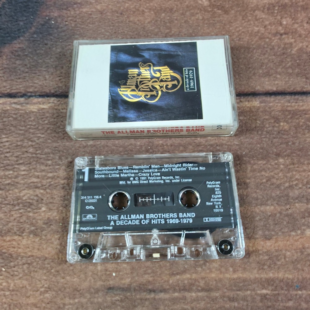 Allman Brothers Band Cassette Tape A Decade of Hits 1969-1979 Good CrO2 Polydor